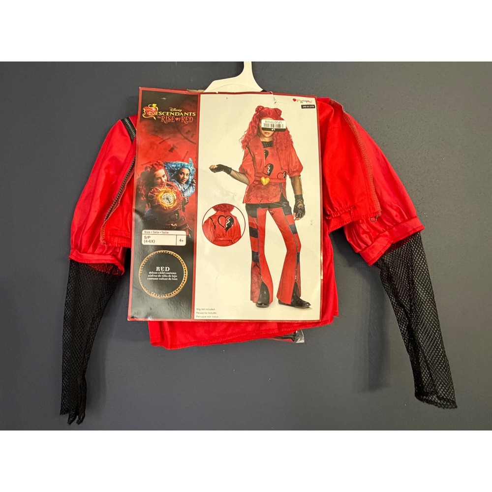 Disney Descendants Rise of Red Costume Kids Size S 4-6X Red Black Deluxe NWOT